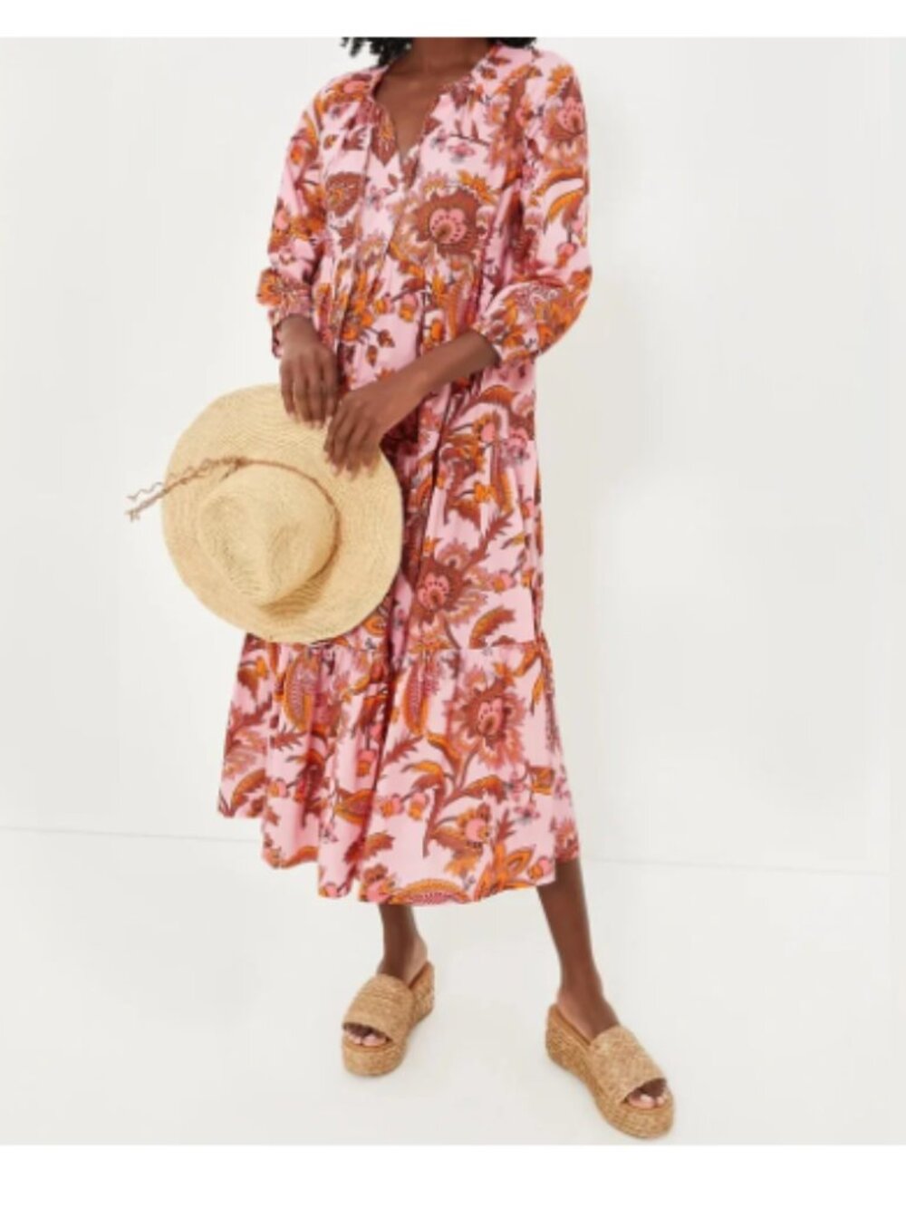 Tuckernuck Sunset Chintz Long Sleeve Salty Paloma Caftan size xs nwt